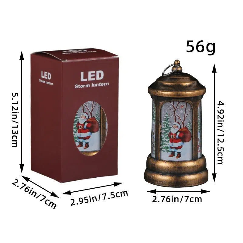Christmas wind lights Santa Claus night lights hand-held small oil lamps Christmas decorations