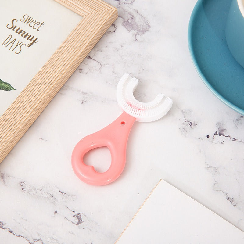 Children’s U-Shaped Toothbrush - Soft Silicone Bristles, Ages 2–12+, Manual Oral Care