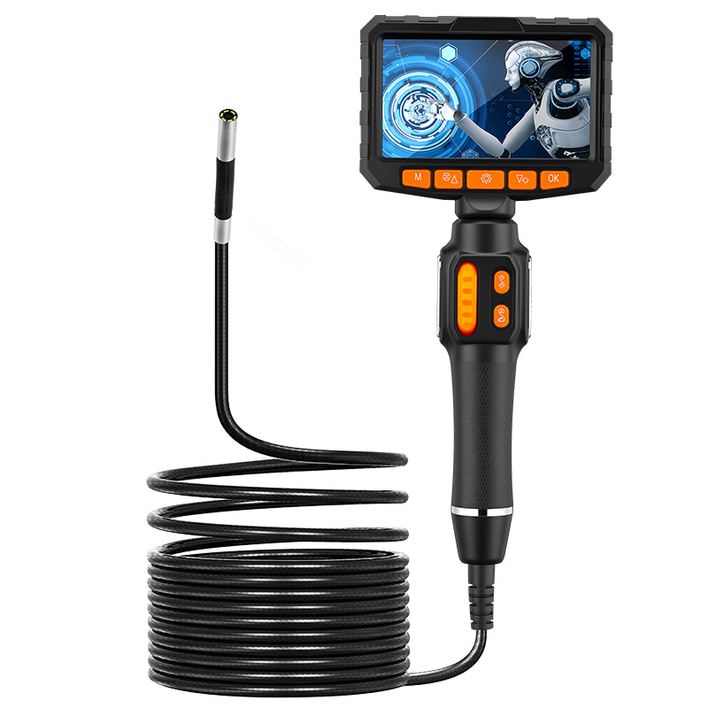 360° Waterproof Auto Inspection Endoscope - 4.3"/5" Display, 6mm Probe, LED, IP67, Multiple Lengths