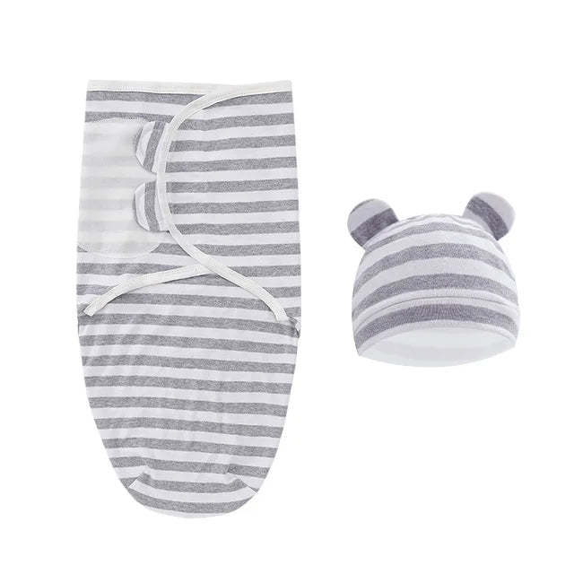 Cotton Newborn Swaddle & Sleeping Bag Set - Carrier, Blanket & Hat for Delivery Room