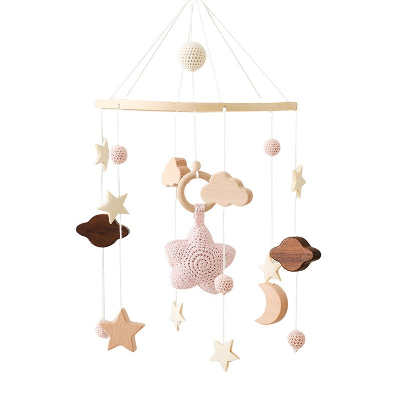 Wooden Baby Crib Bell - Soothing Bedside Hanging Toy, Musical Lullaby Wind Bell, 0-3 Years
