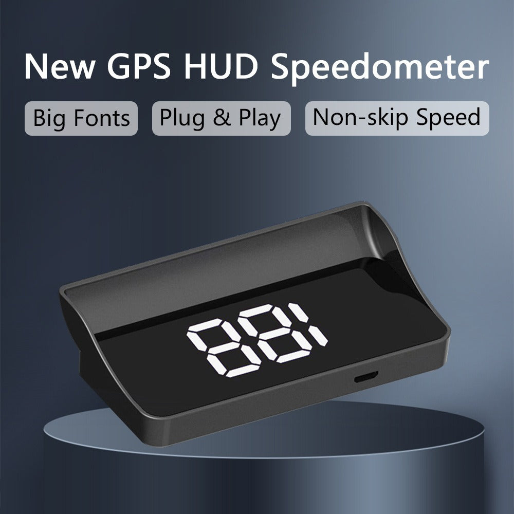 Head Up Display GPS Speedometer - 4” LED, KM/H & MPH, ABS, White/Green, Universal Windshield Projection