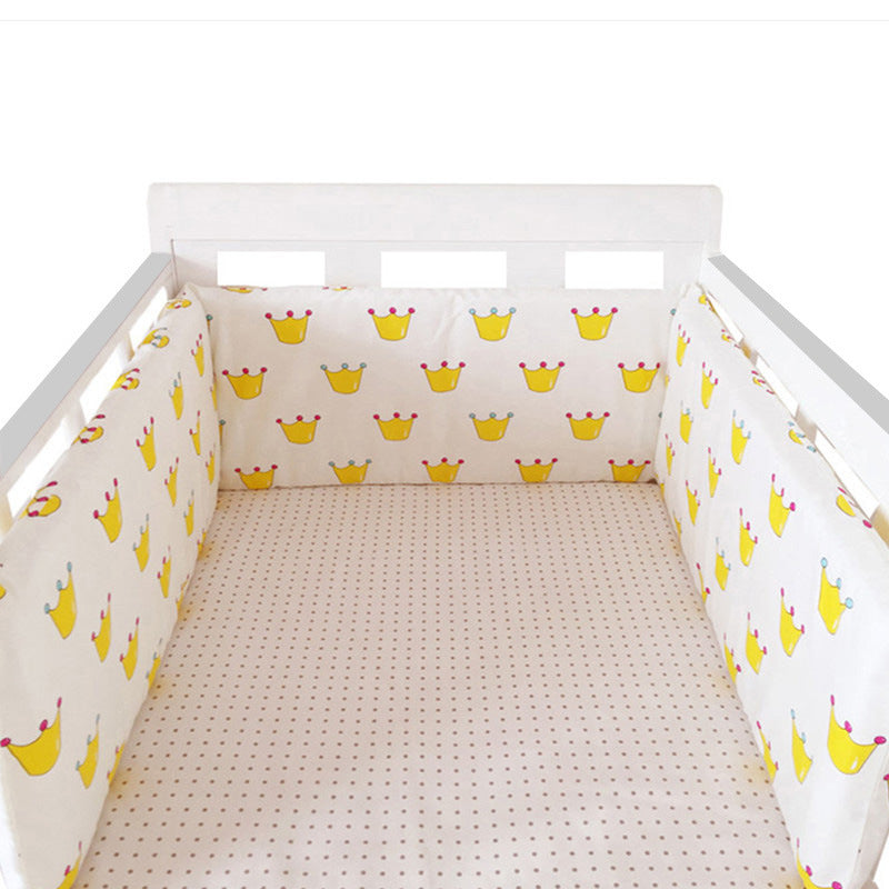 Cotton Baby Bed Protective Fence - Four-Season Anti-Fall Barrier, Multiple Patterns
