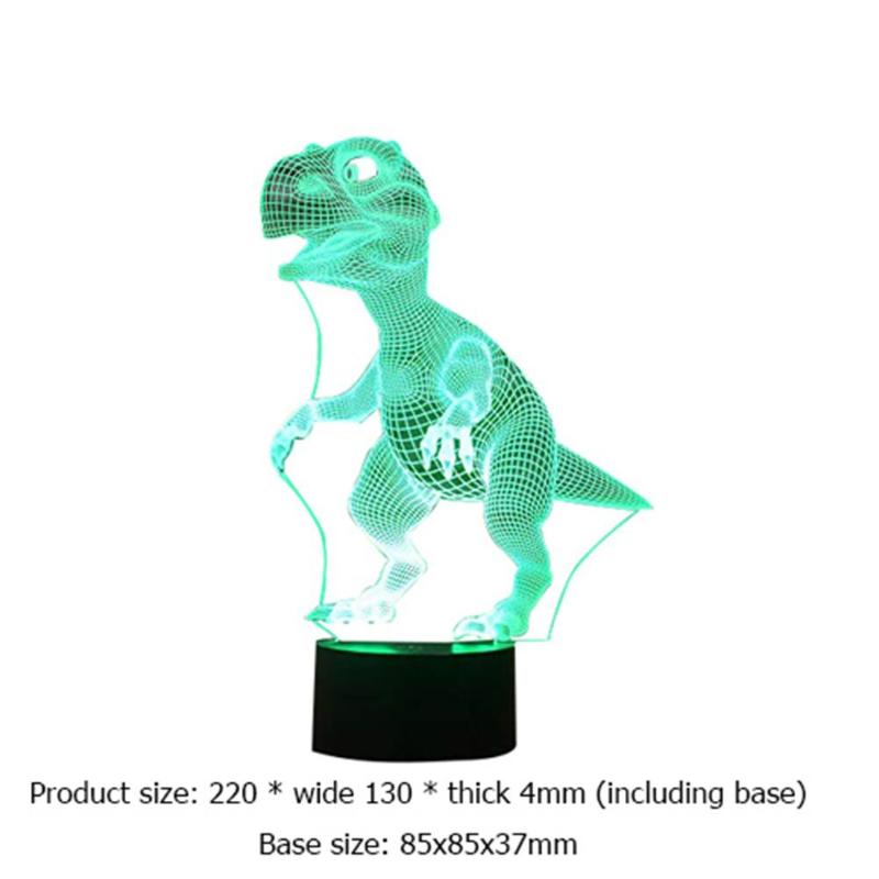 Halloween 3D Dinosaur LED Lamp 7 Colors Touch Control Night Light Kids Gifts Living Room Bedroom Table Decoration