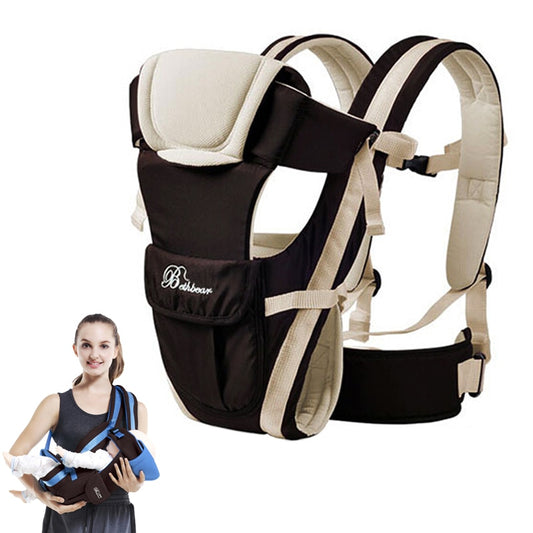 Beth Bear 4-in-1 Baby Carrier - Breathable Sling Backpack, Front & Back Carry, 0–24 Months