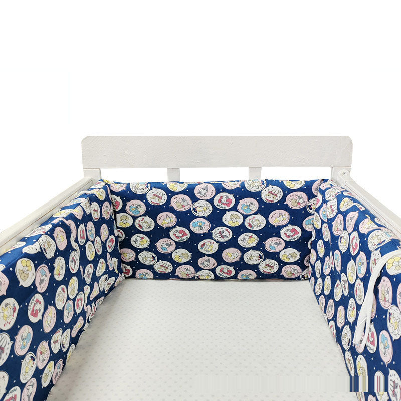 Cotton Baby Bed Protective Fence - Four-Season Anti-Fall Barrier, Multiple Patterns