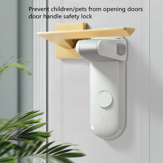 Child Safety Door Handle Lock - No-Drill Installation, For Baby & Pet Room Protection, 2 Colors