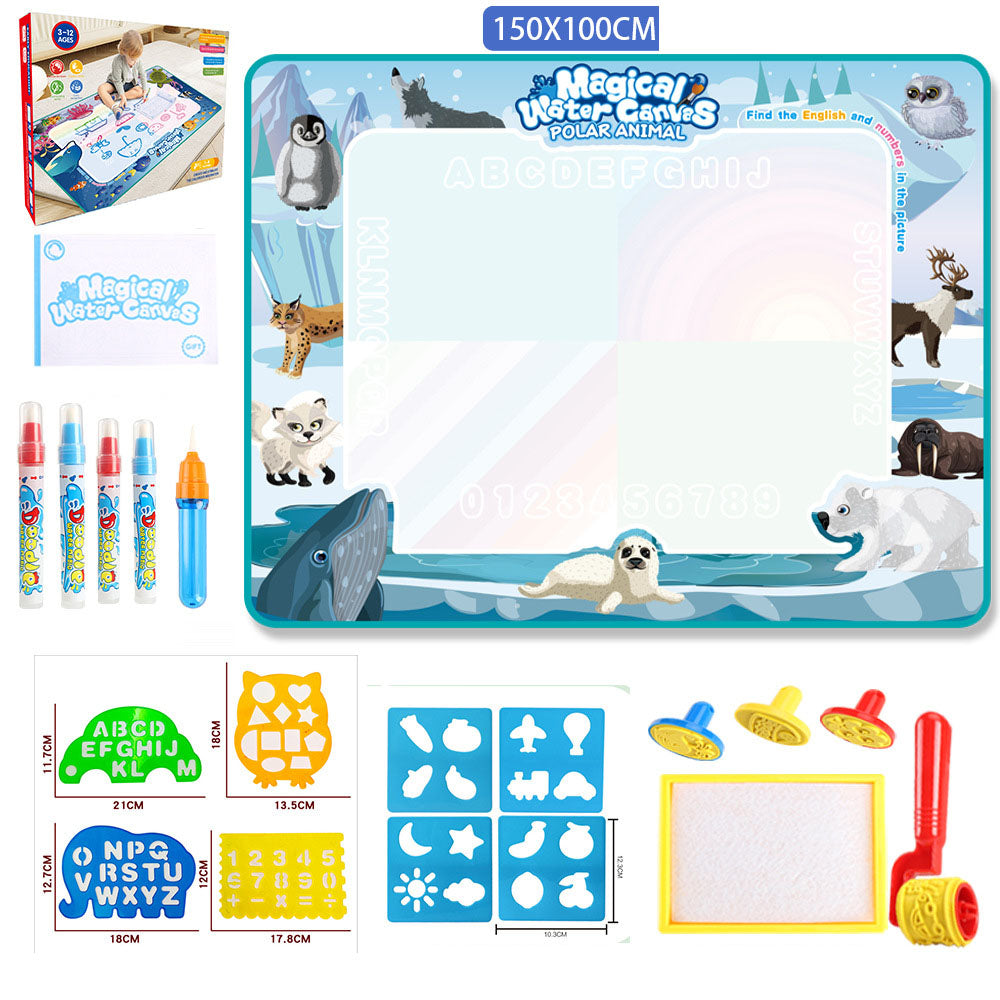 Reusable Water Doodle Mat - Magic Drawing Board for Kids, Washable Fabric, Multiple Themes & Sizes