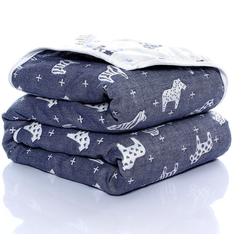 Six-Layer Gauze Baby Bath Towel & Blanket - Ultra-Absorbent, Soft, Multiple Patterns