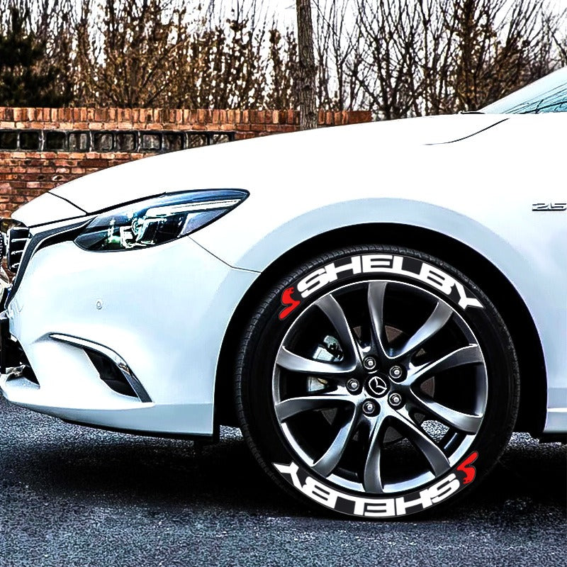 3D Letter Car Tire Stickers - PVC, Main Pattern Design, Adhesive, Set for 4 Wheels