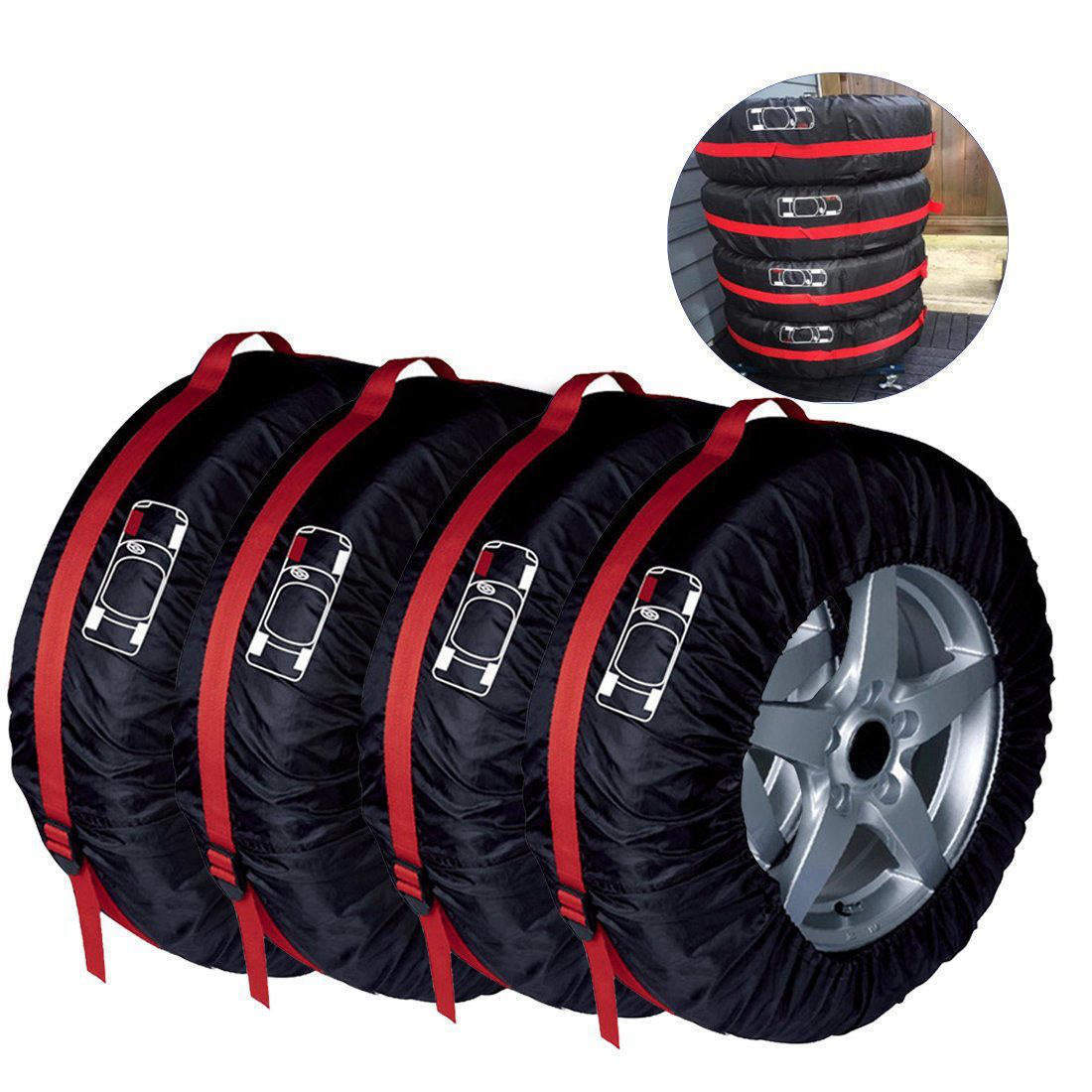Oxford Cloth Waterproof Tire Protection Covers - 4-Pack, S/L