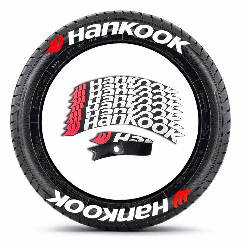 One-Piece Tire Letter Sticker Set - Adhesive PVC, Fits 4 Tires, Multiple Styles - Logos