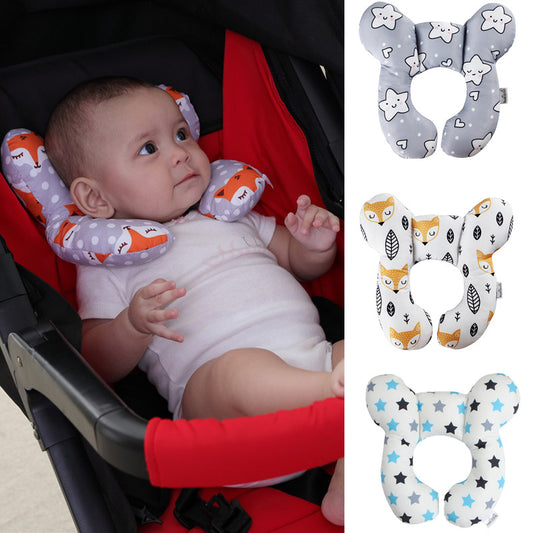 U-Shaped Baby Head & Neck Protection Pillow - Stroller, Car Seat & Sleep Support, Multiple Patterns