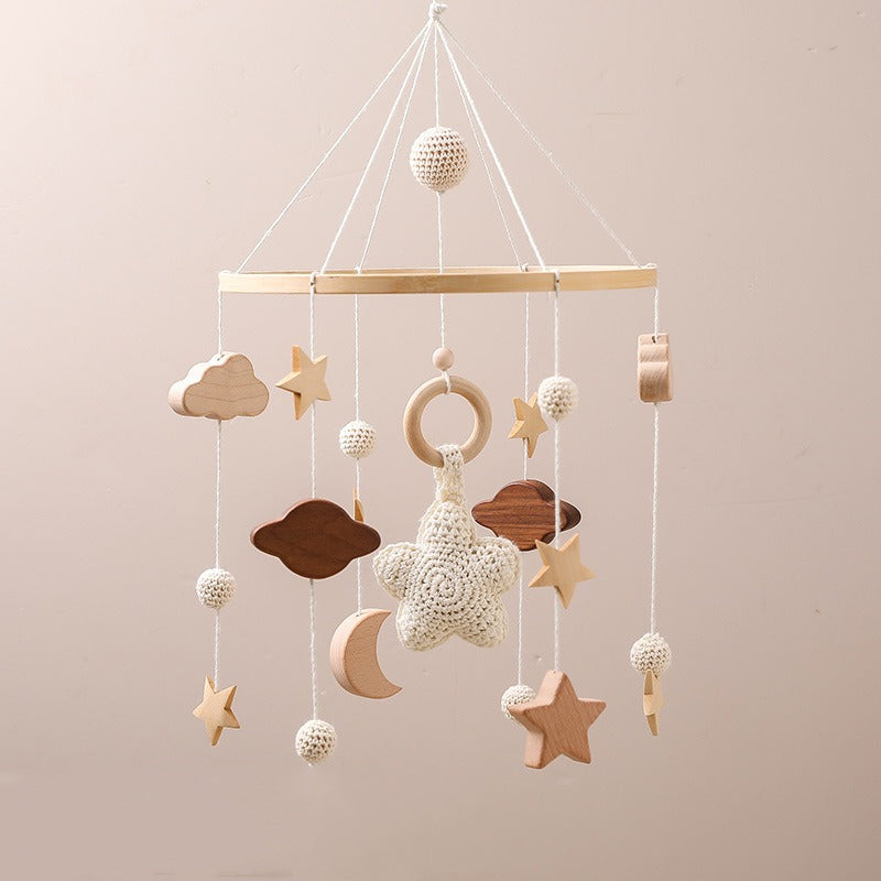 Wooden Baby Crib Bell - Soothing Bedside Hanging Toy, Musical Lullaby Wind Bell, 0-3 Years