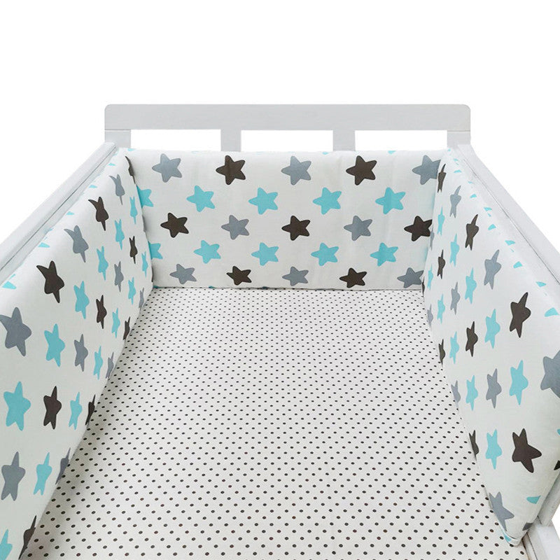 Cotton Baby Bed Protective Fence - Four-Season Anti-Fall Barrier, Multiple Patterns