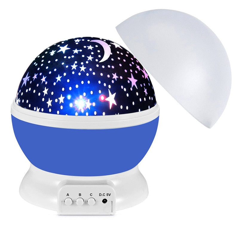LED Star & Moon Projector Night Light - Rotating Lamp for Nursery, Bedroom & Gifts