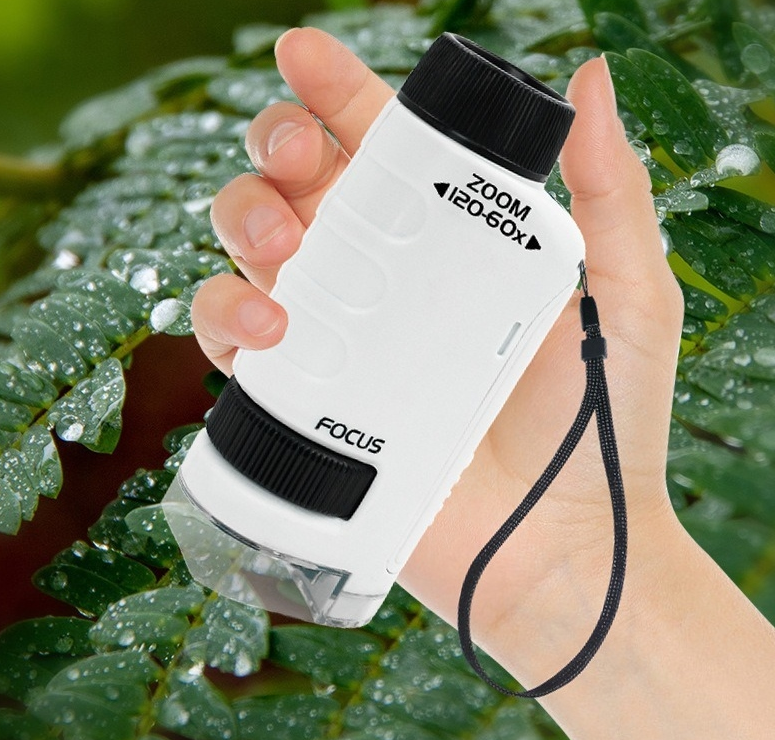 Children’s Handheld Bacterial Microscope - Science Experiment Toy, Ages 7–14, Blue or White