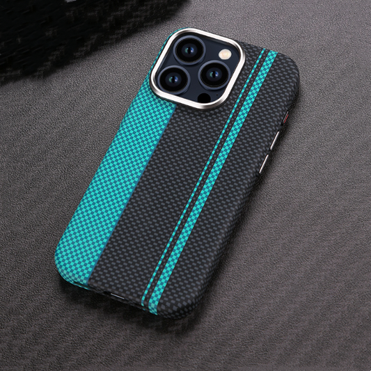 Suitable for iPhone 15 ProMax phone case Kevlar pattern magnetic hard case 14 carbon fiber pattern anti drop protective case