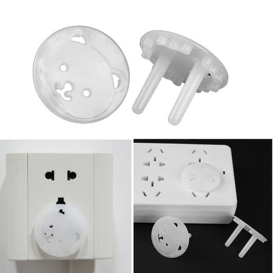 Bear-Shaped EU Electrical Outlet Covers - 5-Pack Baby Safety Anti-Shock Plug Protectors