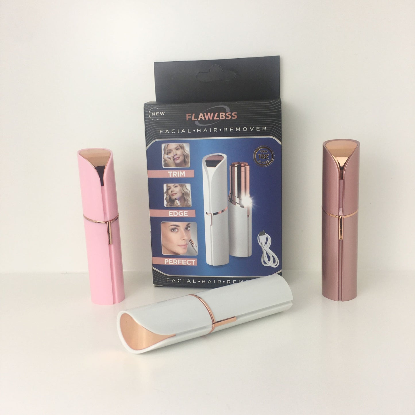 Lipstick Eyebrow Trimmer - Electric, Battery/Rechargeable, Multiple Colors, Women’s Shaver Hair Remover