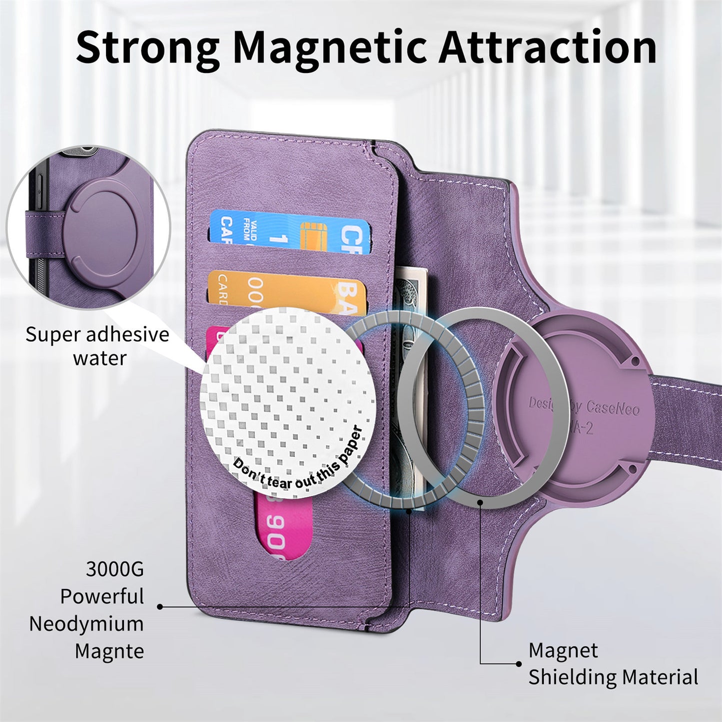 New magnetic separation suitable for Apple 16 mobile phone case Magsafe strong magnetic iPhone15 flip cover leather case 14 case
