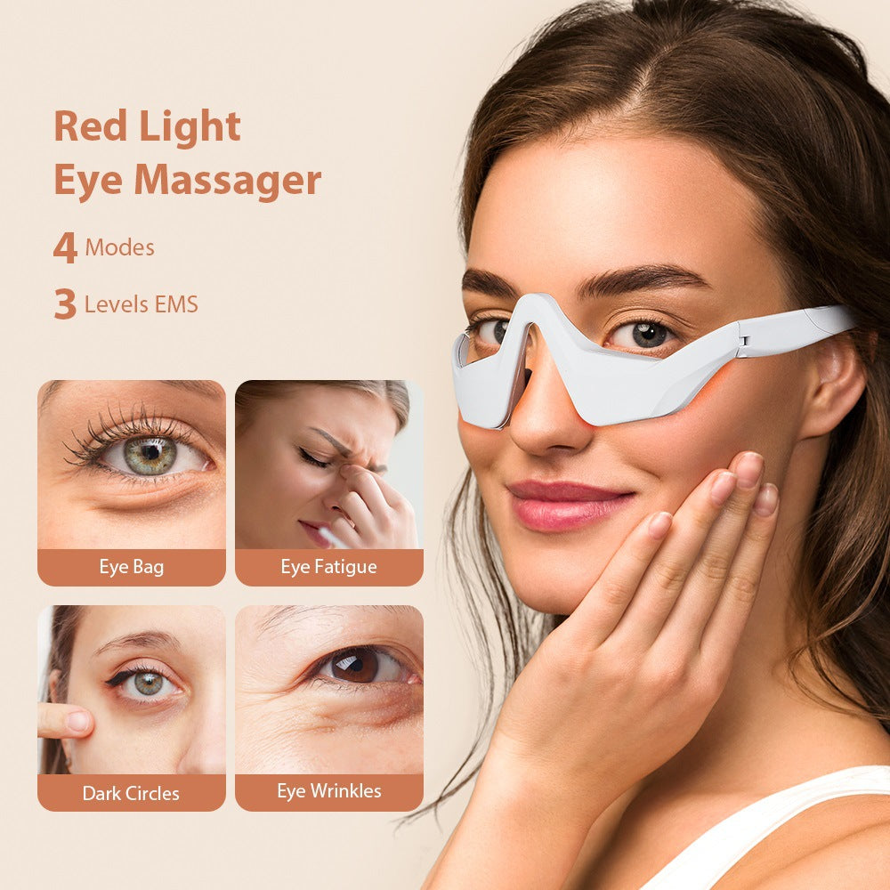 Microcurrent EMS Eye Massager - Red Light Therapy, Dark Circle Reduction, ABS+Silicone, Rechargeable