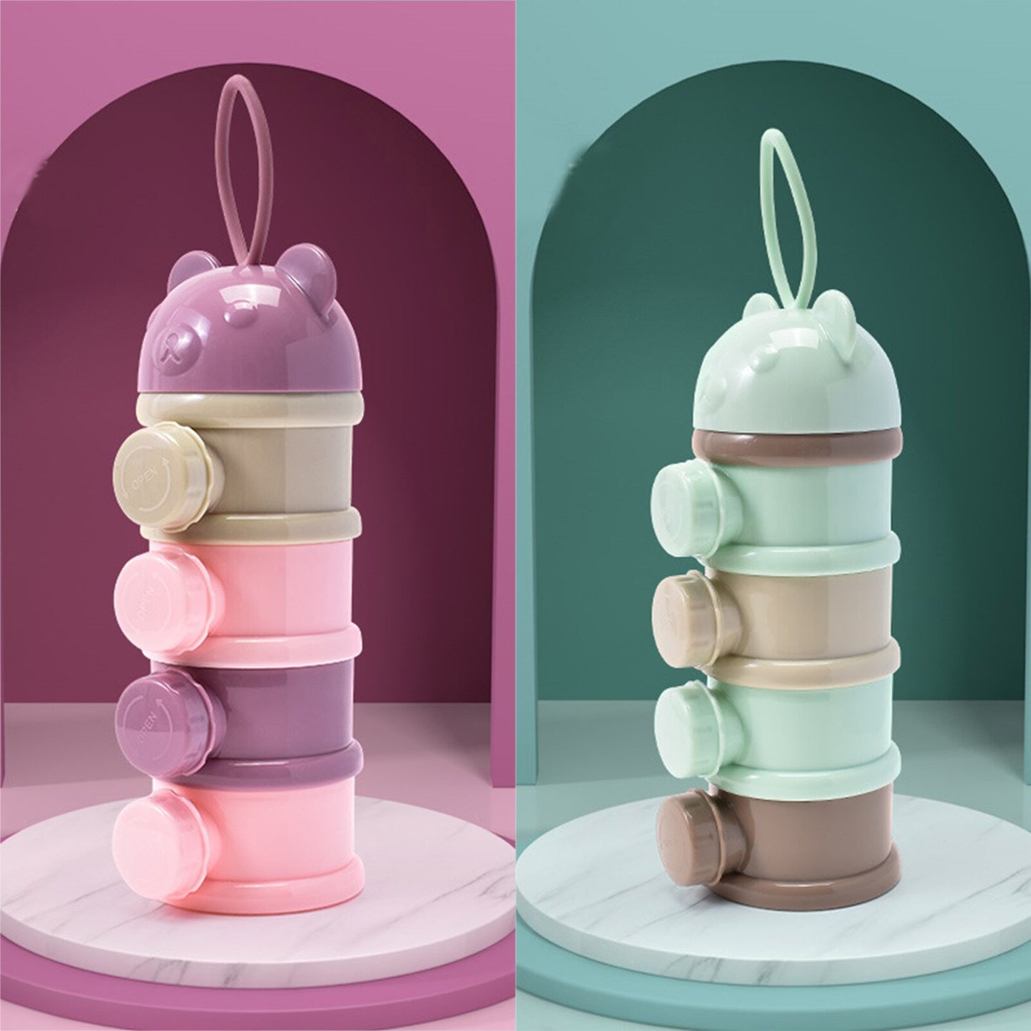 4-Layer Baby Formula Container - Large-Capacity Milk Powder & Snack Dispenser, Portable Storage Box