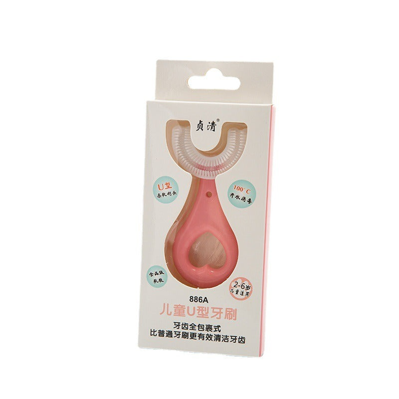 Children’s U-Shaped Toothbrush - Soft Silicone Bristles, Ages 2–12+, Manual Oral Care