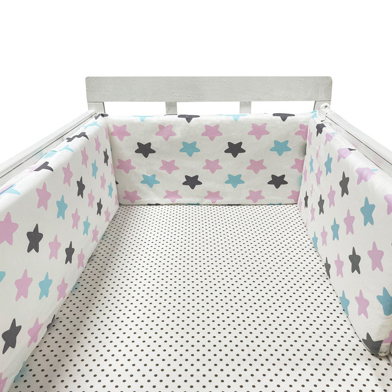 Cotton Baby Bed Protective Fence - Four-Season Anti-Fall Barrier, Multiple Patterns