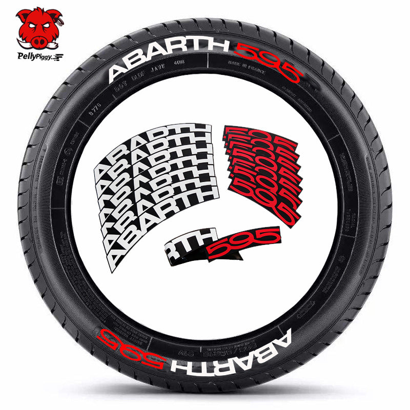One-Piece Tire Letter Sticker Set - Adhesive PVC, Fits 4 Tires, Multiple Styles - Logos