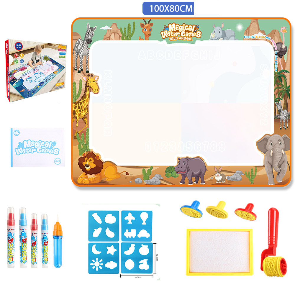 Reusable Water Doodle Mat - Magic Drawing Board for Kids, Washable Fabric, Multiple Themes & Sizes