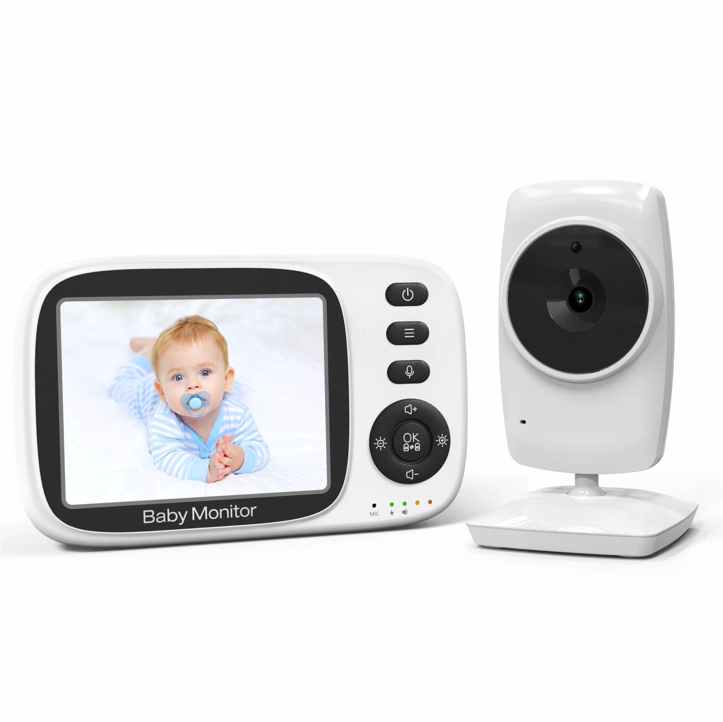 Wireless Video Baby Monitor - 3.2” LCD, 2-Way Audio, Night Vision, Temperature Sensor, 260m Range