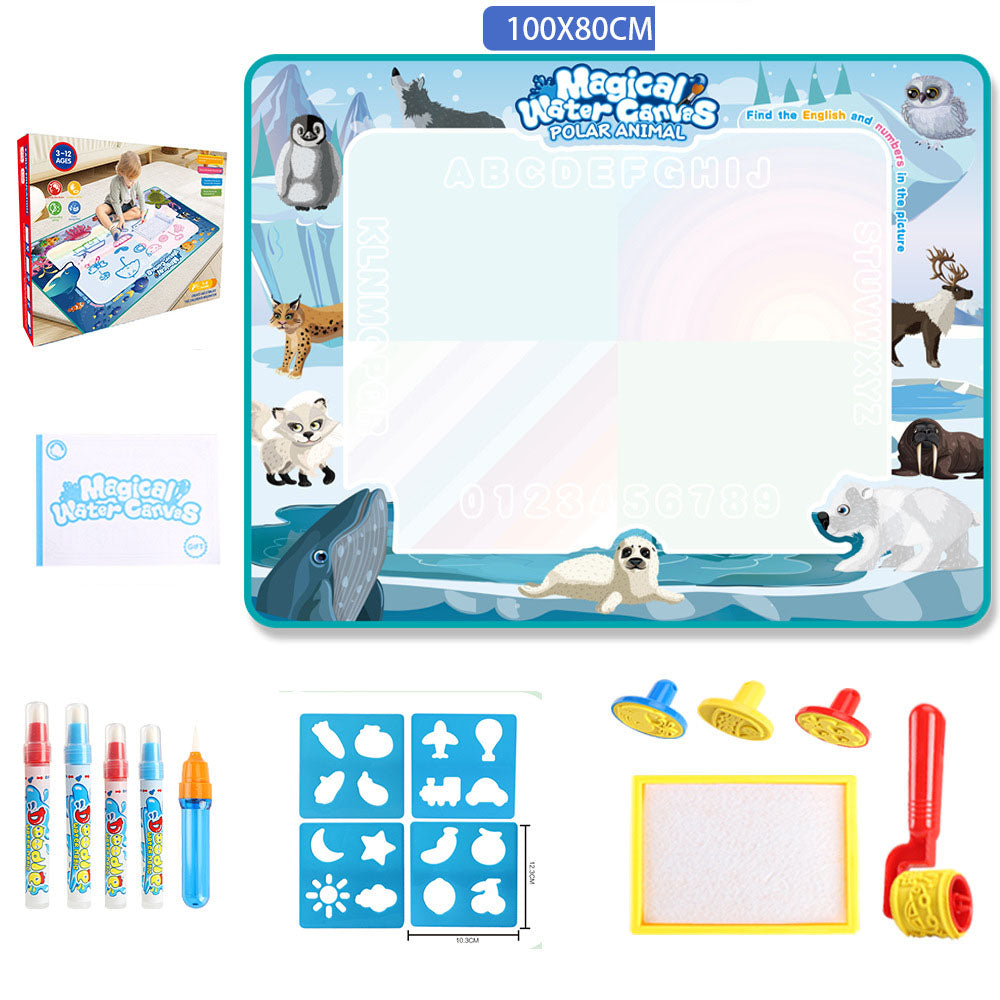 Reusable Water Doodle Mat - Magic Drawing Board for Kids, Washable Fabric, Multiple Themes & Sizes