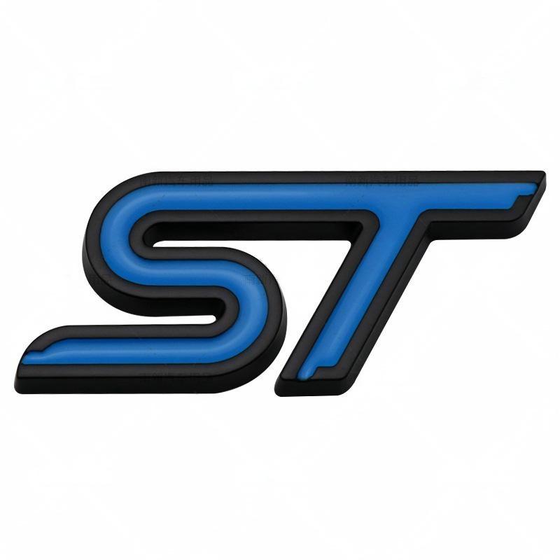 3D Metal ST Car Badge Decals - Ford Focus - Mondeo - Kuga, Double-Sided Tape