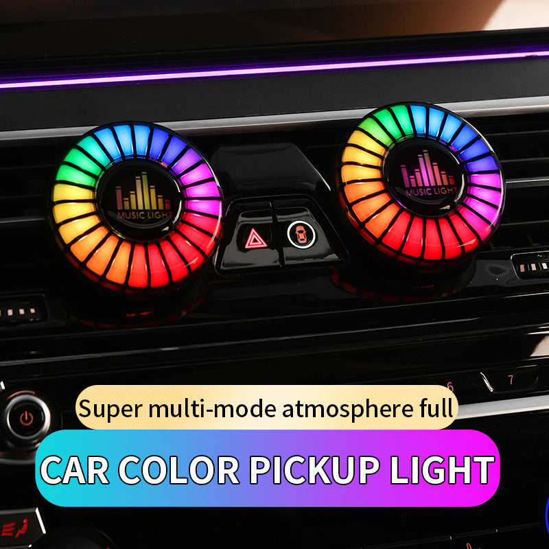 Car Aromatherapy Air Outlet Light - Perfume, Voice-Controlled Rhythm, ABS, Multiple Fragrances