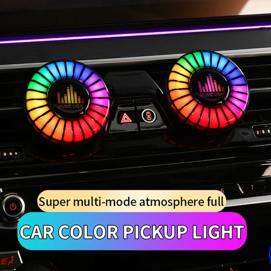Car Aromatherapy Air Outlet Light - Perfume, Voice-Controlled Rhythm, ABS, Multiple Fragrances