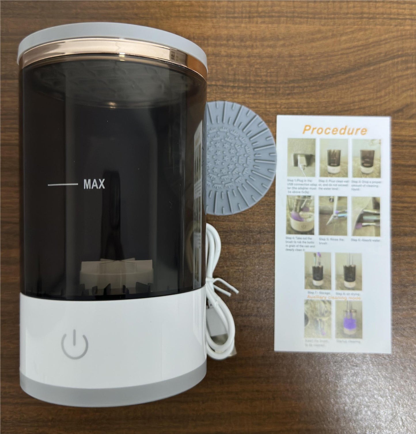 Electric Makeup Brush Washer - Plug-in Automatic Cleaning Tool, Quick Drying