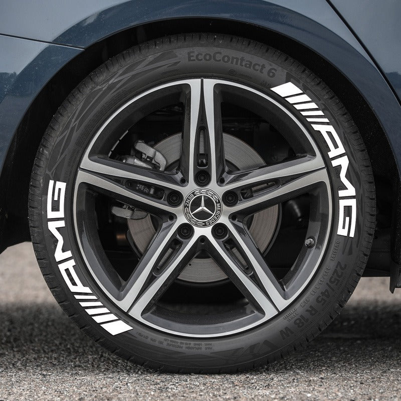 AMG 3D Rubber Car Tire Sticker - 32cm, Multi-Color Bar Options, PVC, Three-Dimensional Decorative Strip