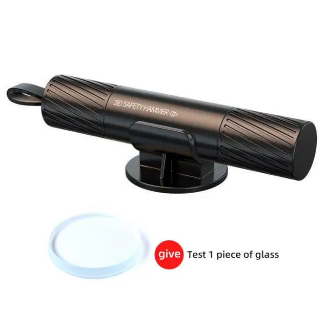 One Seco Window Breaker & Seatbelt Cutter - Emergency Car Escape Tool, Aluminum Alloy, Red/Black