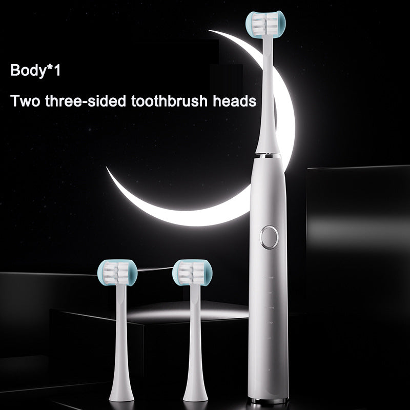 Triple-Sided Adult Electric Toothbrush - Rechargeable, Sonic Vibration, Waterproof, DuPont Soft Bristles