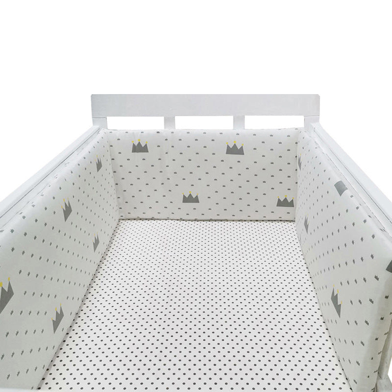 Cotton Baby Bed Protective Fence - Four-Season Anti-Fall Barrier, Multiple Patterns