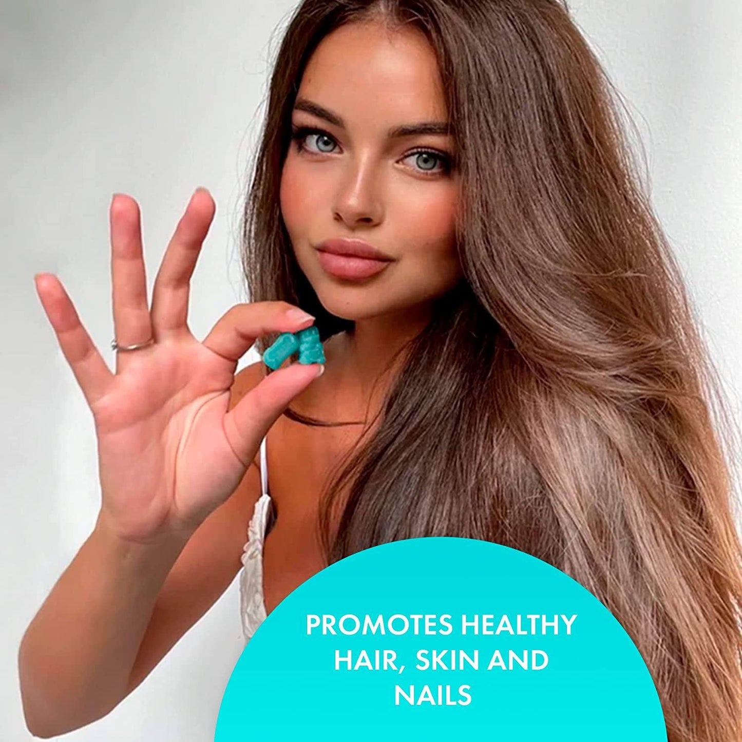 Hair, Skin & Nails Gummies - Collagen & Biotin Supplement, Vitamins & Minerals