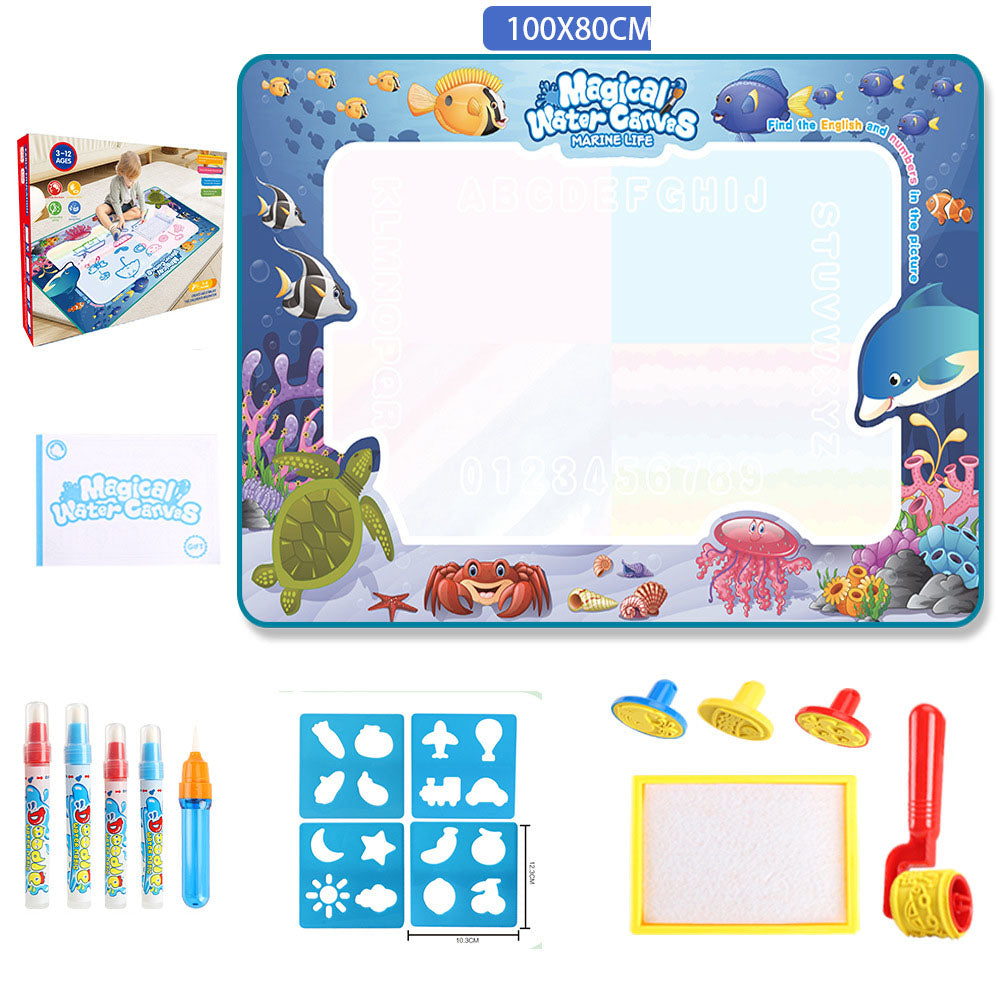 Reusable Water Doodle Mat - Magic Drawing Board for Kids, Washable Fabric, Multiple Themes & Sizes