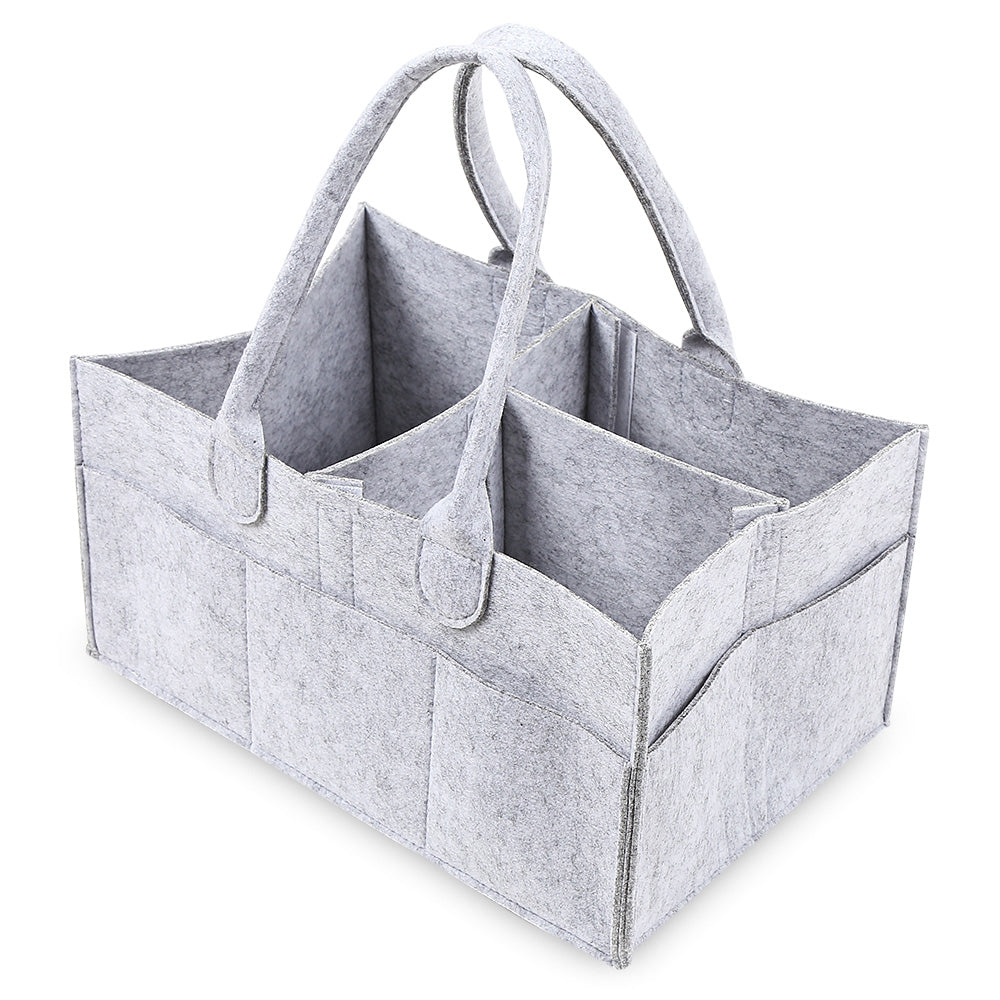 Felt Tote Baby Diaper Organizer - Large Capacity Multi-Pocket Handbag