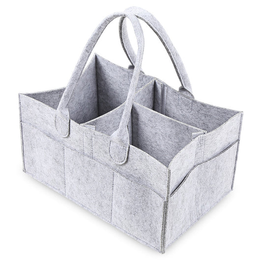 Felt Tote Baby Diaper Organizer - Large Capacity Multi-Pocket Handbag