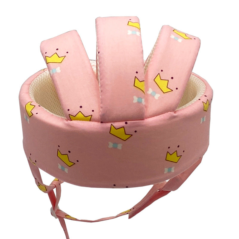 Baby Cotton Walking Safety Helmet - Lightweight Crash Cap, Adjustable 43–60cm, Multiple Patterns