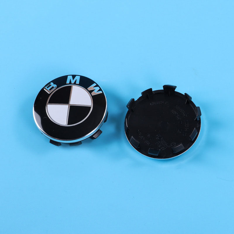 BMW Wheel Hub Center Covers - Front & Rear, ABS + High Gloss Aluminum, Multiple Colors