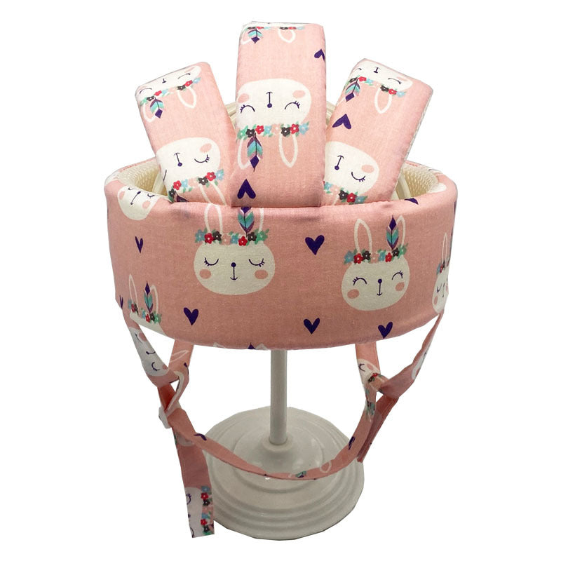 Baby Cotton Walking Safety Helmet - Lightweight Crash Cap, Adjustable 43–60cm, Multiple Patterns