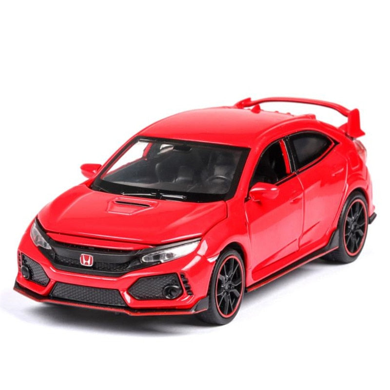 1:32 HONDA CIVIC TYPE-R Diecasts & Toy Vehicles Metal Car Model Sound Light Collection Car Toys For Children Christmas Gift