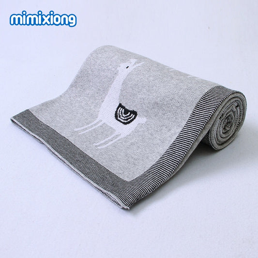 Knitted Baby Cartoon Blanket - 100x80cm Soft Swaddle, Crib & Stroller Cover